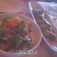 Tomato Salad and Collard Rolls at The Acorn in Vancouver