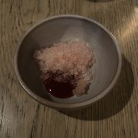 Cleanser: stone pruit granité w/ plum + shiso covlis   at The Acorn in Vancouver