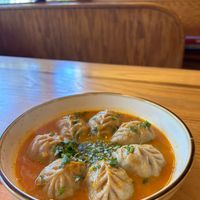  Veggie momo with red jhol sauce at Little Tibet in Madison