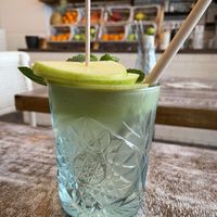 Fresh green apple juice  at Buur Deli in Dusseldorf