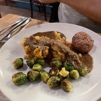 Hutspot with vegan meatball   at Roode Remise in Amsterdam