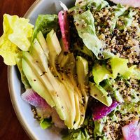 Salad with toasted quinoa, pears, and watermelon radishes  at Norah - Belmont in Portland