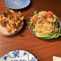 Wontons and papaya salad  at Norah - Belmont in Portland