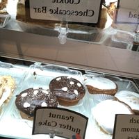 vegan peanut butter cake  at Smokestack Roasters in Lunenburg