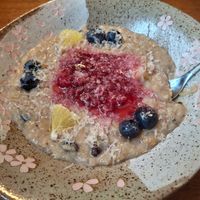 September 2025 - Rice pudding with berries at Klorofüll in Tallinn