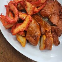 Roast 'pork' and 'duck' at Vegelicious in Cheltenham