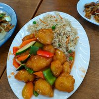 Vegetarian sweet and sour pork at Vegelicious in Cheltenham