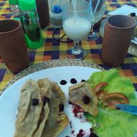 empanadas with beetroot! yummiiiii (starter) at Restaurante Diverso Trinitario in Trinidad