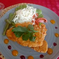Milanesa de garbanzo at Restaurante Diverso Trinitario in Trinidad
