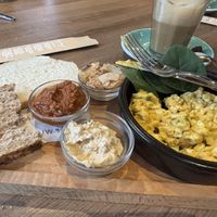 Vegan breakfast option with oatmilk latte   at Anne&Max - Oostenburg in Amsterdam