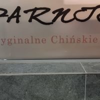 Front sign of restaurant at Parnik Chmielna in Warsaw