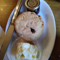 Vegan scone, cream and jam (December 2022) at National Trust - Nunnington Hall in York