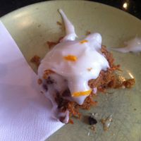 Carrot cake cupcake at Greens Cafe in Grasmere