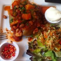 vegan chilli  at Greens Cafe in Grasmere