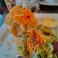 Jacket Potato with Spicy Houmous at Greens Cafe in Grasmere