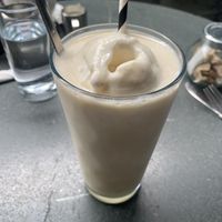 Caramel soya milkshake with vegan ice cream  at Greens Cafe in Grasmere