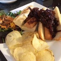 Sausage baguette vegan at Greens Cafe in Grasmere