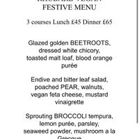 Vegan lunch and dinner menu (1/2) at Rhubarb in Edinburgh