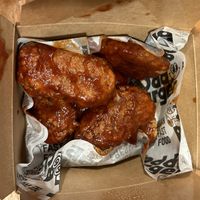 Wing a lings with bbq  at Odd Burger in Calgary