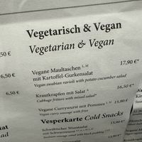 menu  at Herrenkeller in Ulm