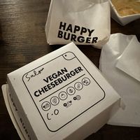 Vegan cheeseburger  at Happy Burger  in Toronto