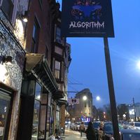 Sign out front of Algorithm (taken December 2022) at Algorithm in Philadelphia