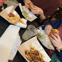 Libertine x2, korean bbq fries and regular fries  at Algorithm in Philadelphia