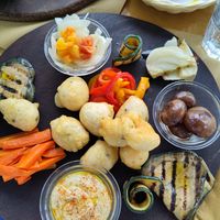 Vegan platter (appears to be only actual vegan option as the burger has milk listed as an allergen so don't get caught out!!) at Portobello in Lugano