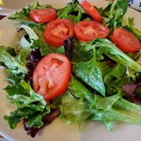 Organic greens salad (hold the cheese) with Dijon vinaigrette  #Veganuary at The Pizza Grille in Carlisle
