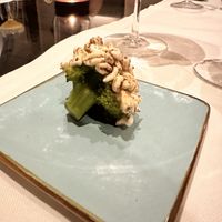 Broccoli with farro popcorn   at Cuculia in Florence