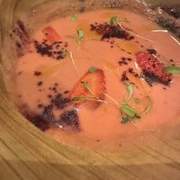 Strawberry gazpacho   at Cuculia in Florence