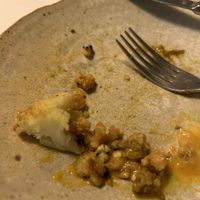 Last bite of cauliflower dish  at Cuculia in Florence