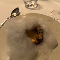 Cotton candy hides the lovely dessert underneathh  at Cuculia in Florence