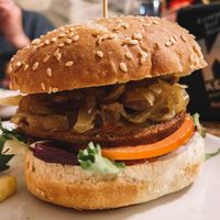 Burger de seitán  at Ezkia Taberna in Pamplona