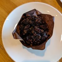 Chocolate and caramel muffin at Starbucks in Wolverhampton
