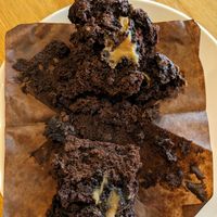 Inside the chocolate and caramel muffin at Starbucks in Wolverhampton