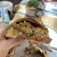 Inside roasted corn empanada   at Cafe' Xocolatl in Sacramento