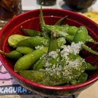 Too salty, raw inside edamame at Ramen Kagura - Avenida de América in Madrid