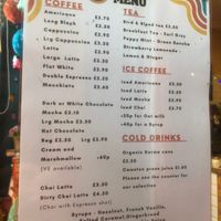 Good menu at Clouds in My Coffee in Todmorden