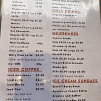 Drinks menu  at Clouds in My Coffee in Todmorden