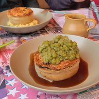 Delicious vegan pie and peas with gravy and/or mash! at Clouds in My Coffee in Todmorden