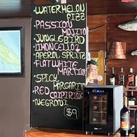 Cocktail menu  at Claudio's Grill in Drake Bay