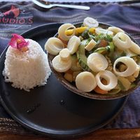 Vegan curry  at Claudio's Grill in Drake Bay