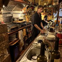 Chef cooking   at Salterio in Barcelona