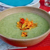 Lekkere soep met groenten vers uit de tuin. at In Motion in Bertree