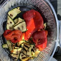 Bland cooked vegetables. This is the whole meal. Not filling at all    at La Cantina in Greve