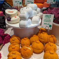 Halloween pumpkins, skulls, vampire at LUSH in Reno
