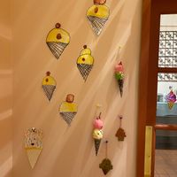 Ice cream art by the kitchen door  at Culture Cream in Hudson