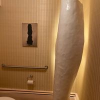 Bathroom art at Culture Cream in Hudson