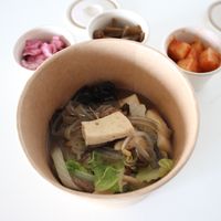 Mushroom hot pot take out  at Lan's Kitchen in Jeju